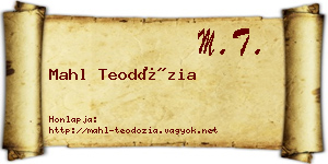 Mahl Teodózia névjegykártya